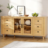 Artiss Buffet Sideboard Storage Cabinet Kitchen Cupboard Faux Drawer 150CM Pine