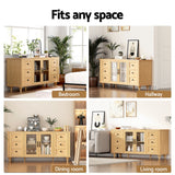 Artiss Buffet Sideboard Storage Cabinet Kitchen Cupboard Faux Drawer 150CM Pine