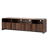 Artiss 180cm TV Unit Storage Cabinet Shelf Fluted Front Rounded Edge Anti-tip Kit Walnut