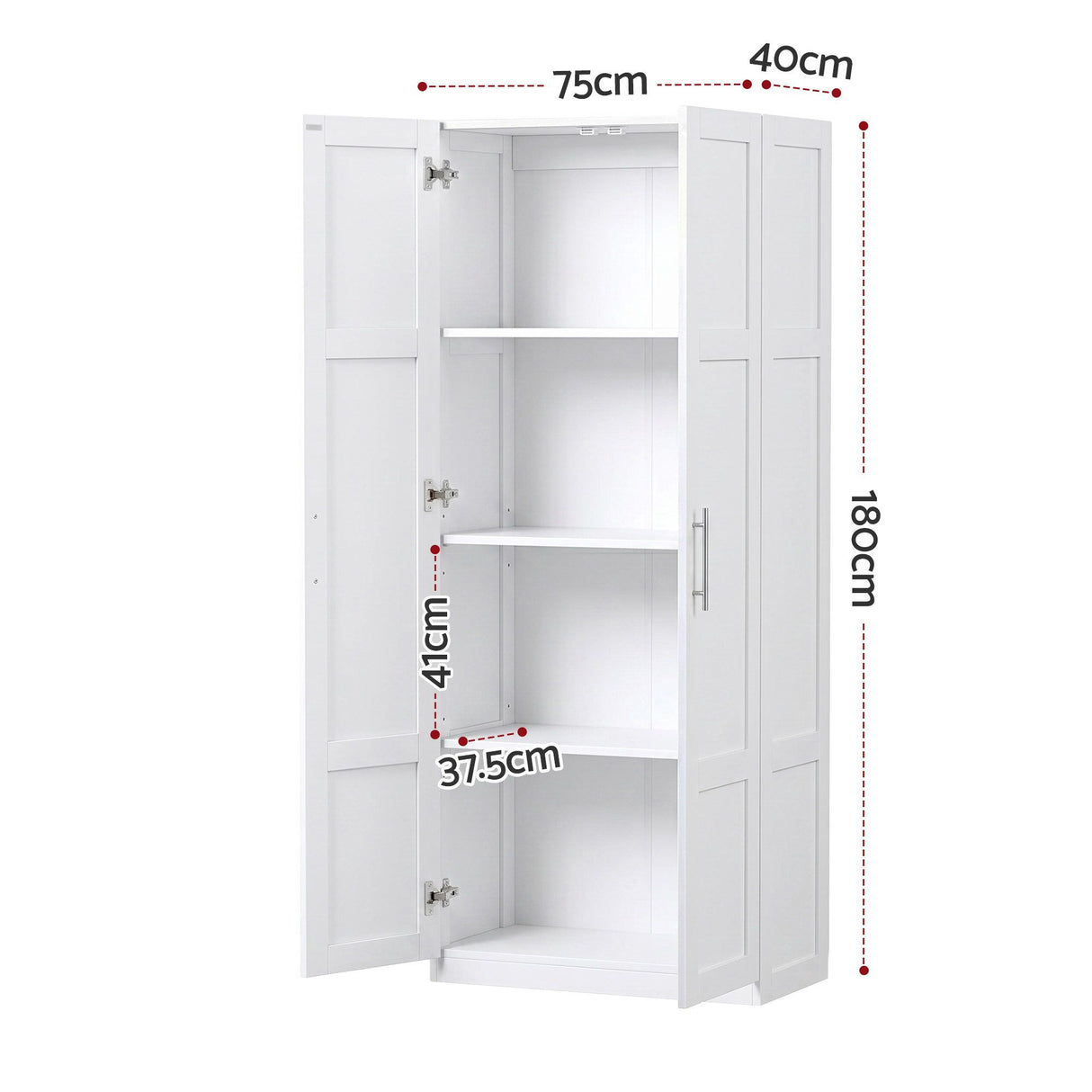 Artiss 2x Buffet Sideboard Cabinet Pantry Hutch Kitchen Storage Organiser White