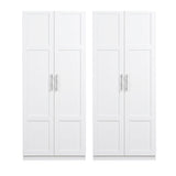 Artiss 2x Buffet Sideboard Cabinet Pantry Hutch Kitchen Storage Organiser White