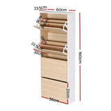 Artiss Shoe Rack Cabinet 24 Pairs Adjustable Shelf Pine