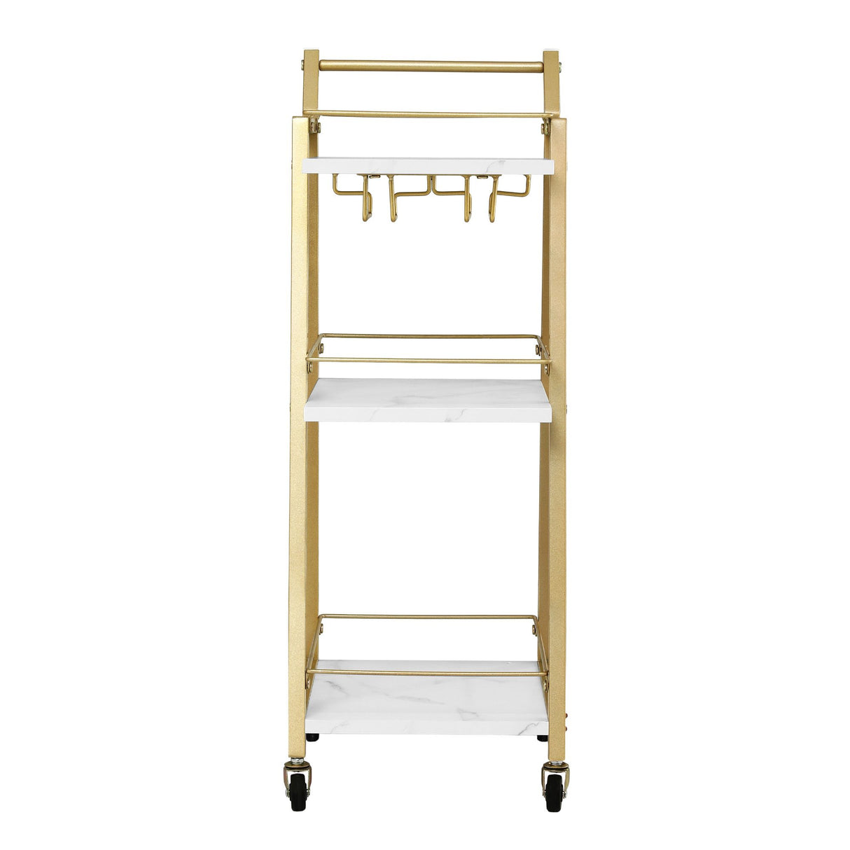 Artiss Bar Cart Trolley Kitchen Island Serving Wine Glass Holder Marble 41cm