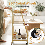 Artiss Bar Cart Trolley Kitchen Island Serving Wine Glass Holder Marble 41cm