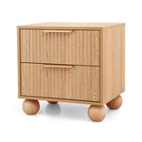 Artiss Rattan Bedside Table 2 Drawers Pine