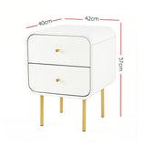 Artiss Bedside Table 2 Drawers Side End Table Nightstand White