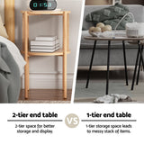 Artiss Coffee Table 2-Tier Round Wood