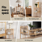 Artiss Coffee Table 2-Tier Round Wood