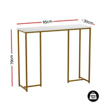 Artiss Console Table Marble Effect White&Gold