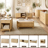 Artiss Buffet Sideboard Cabinet Kitchen Storage Cupboard Marble 2 Drawers Pine