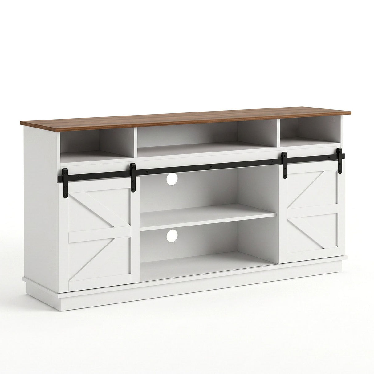 Artiss Buffet Sideboard Cabinet 150cm 3-Tier Kitchen Storage Sliding Doors White