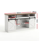 Artiss Buffet Sideboard Cabinet 150cm 3-Tier Kitchen Storage Sliding Doors White