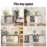 Artiss Buffet Sideboard Storage Cabinet Kitchen Cupboard Sliding Doors White
