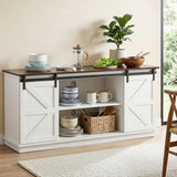 Artiss Buffet Sideboard Storage Cabinet Kitchen Cupboard Sliding Doors White