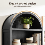Artiss Buffet Sideboard Cabinet Pantry 180CM Arched Storage Bookshelf Black