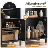 Artiss Buffet Sideboard Cabinet Pantry 180CM Arched Storage Bookshelf Black