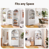 Artiss Buffet Sideboard Cabinet Pantry X2 180CM Arched Storage Bookshelf White