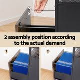 Artiss Filing Cabinet File Cabinet with Wheels 2 Drawer Storage Rustic Brown