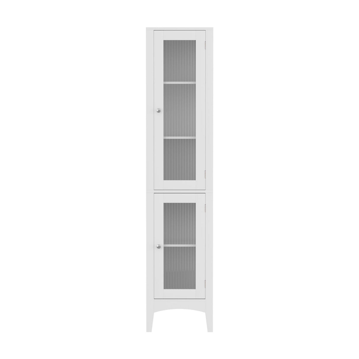 Artiss 2X Bathroom Storage Cabinet 160cm Tall Slim Floor Cupboard Toilet Glass Door White
