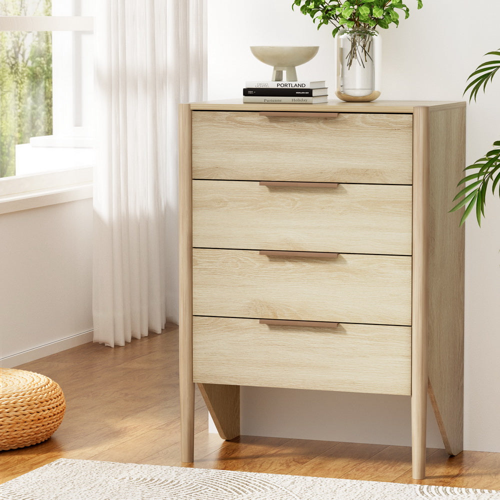 Pine 4 Chest of Drawers - INEZ Oak