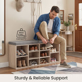 Artiss Shoe Bench x2 Set Fabric Seat Pine Hallway Bedroom