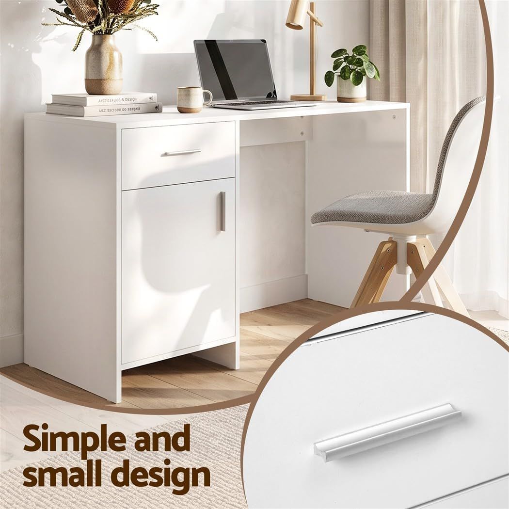 Artiss Office Desk and Chair Set 100cm Computer Desk PU Leather Office Chair