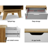 Aria Bedside Table 1 Drawer with Shelf - IKER White & Oak