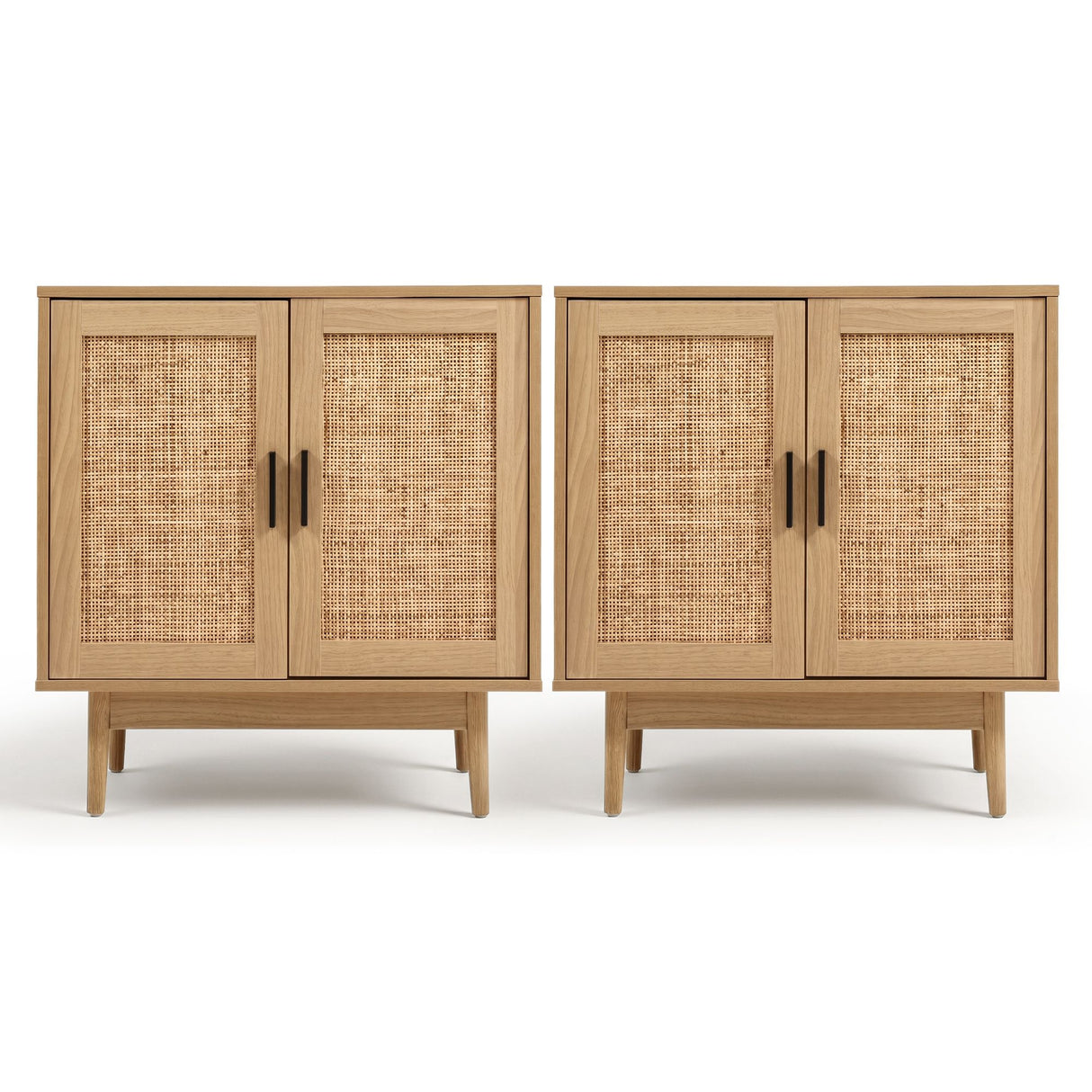 Artiss 2x Buffet Sideboard Cabinet Rattan Cupboard 2 Doors Storage Pantry BRIONY
