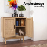 Artiss 2x Buffet Sideboard Cabinet Rattan Cupboard 2 Doors Storage Pantry BRIONY