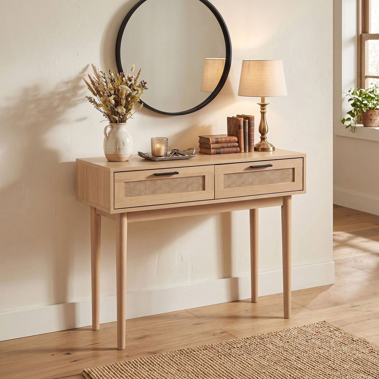 Eucalyptus Rattan Hall Table