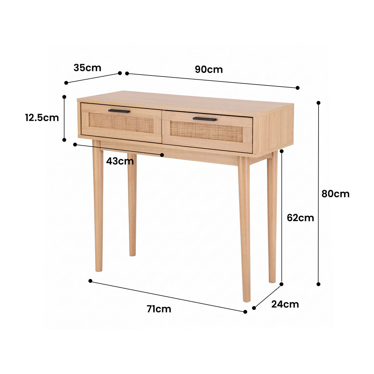 Eucalyptus Rattan Hall Table