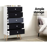 5-Drawer Tallboy Scandinavian Inspired Two-Toned