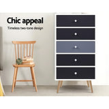 5-Drawer Tallboy Scandinavian Inspired Two-Toned