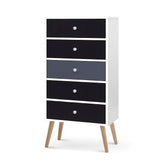 5-Drawer Tallboy Scandinavian Inspired Two-Toned