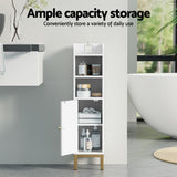 Artiss Bathroom Storage Cabinet Floor Organizer Toilet Corner Adjustable Shelf with Door White