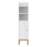 Artiss 2X Bathroom Storage Cabinet Floor Organizer Toilet Corner Adjustable Shelf with Door White