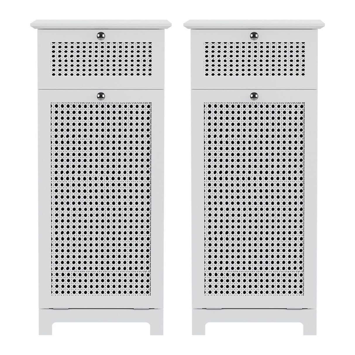 Artiss 2X Laundry Hamper Cabinet Bathroom Storage White Rattan