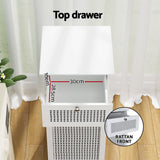 Artiss 2X Laundry Hamper Cabinet Bathroom Storage White Rattan
