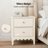 Artiss Bedside Table 2 Drawers Bedroom Storage Nightstand White