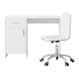 Artiss Computer Desk Office Chair Set PU Leather Home Study Table 100cm White