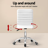 Artiss Computer Desk Office Chair Set PU Leather Home Study Table 100cm White