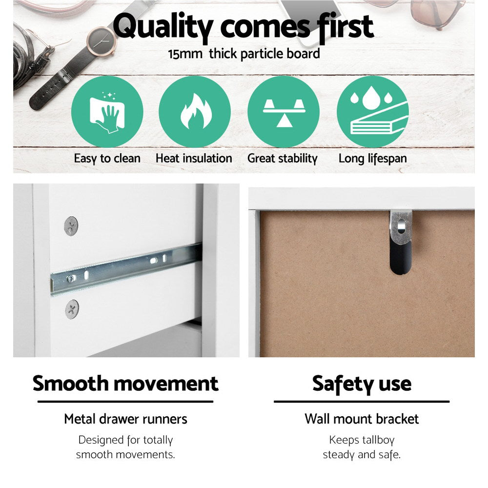 6-drawer Tallboy White