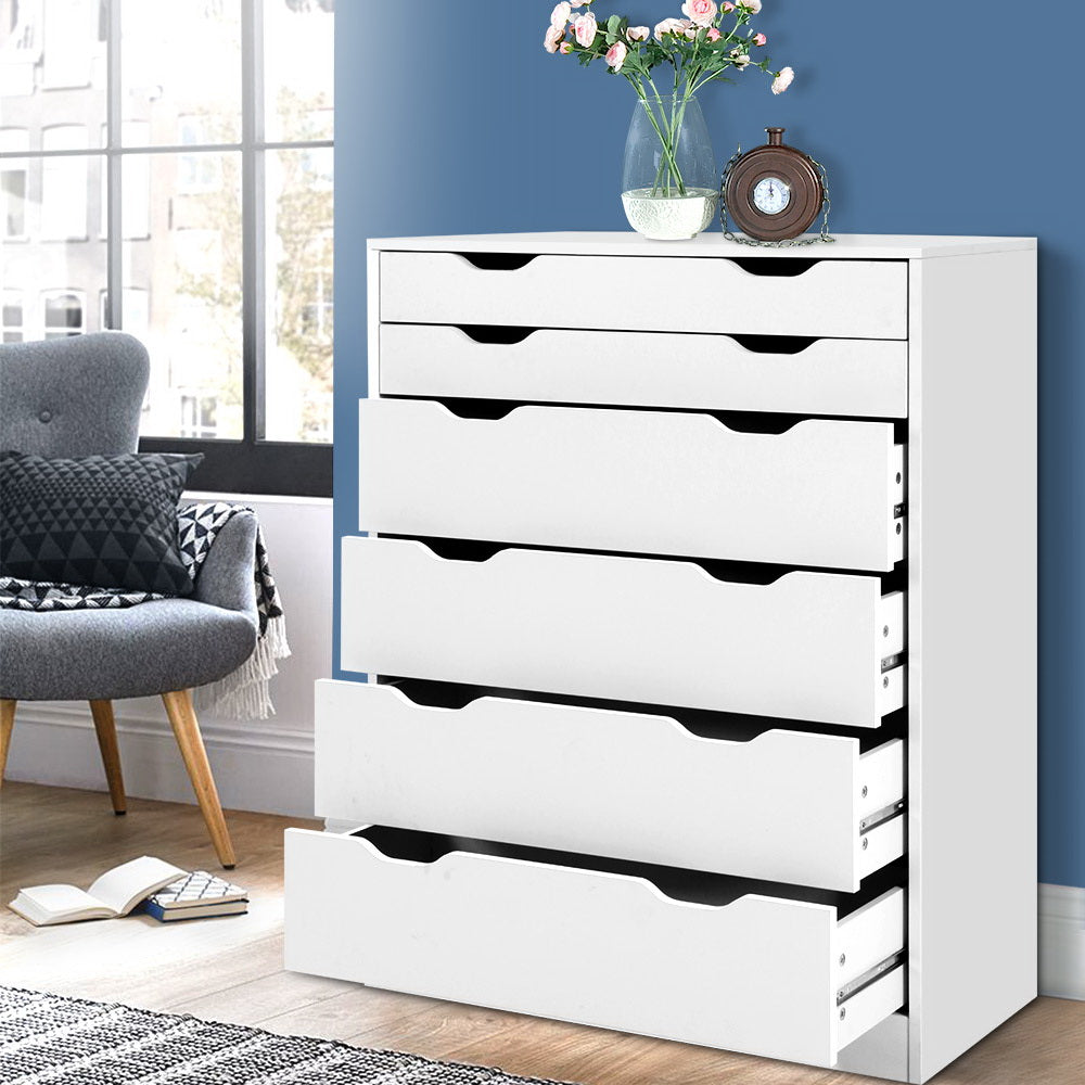 6-drawer Tallboy White