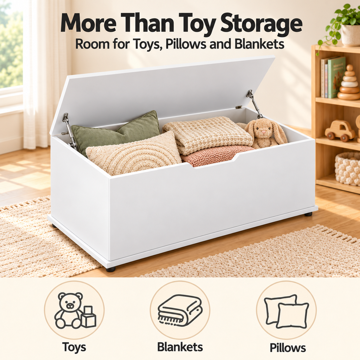 Keezi Kids Toy Box Chest Children Container Storage Clothes Organiser Cabinet