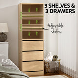 Artiss 3 Chest of Drawers Tallboy Cabinet Pine