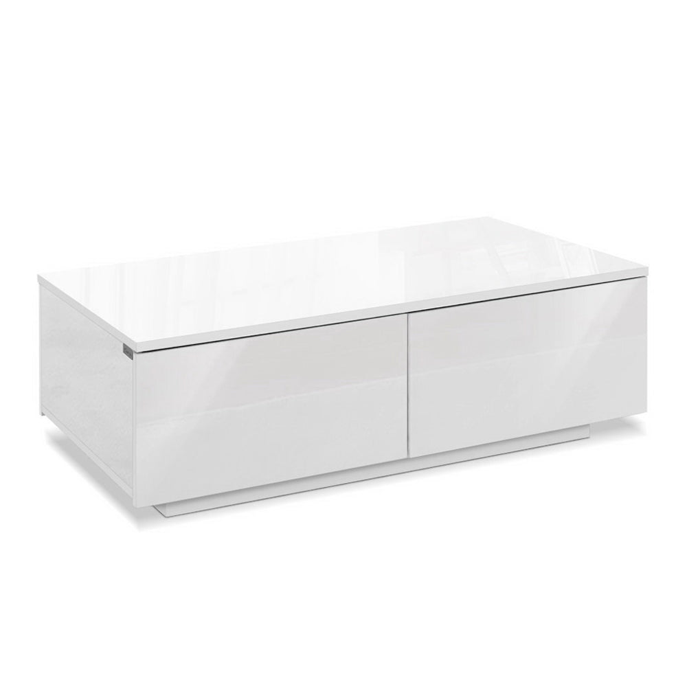 4 Drawer White Coffee Table