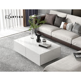 4 Drawer White Coffee Table