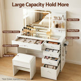 Artiss Dressing Table LED Vanity Desk Set Stool White