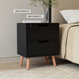 Artiss Bedside Table 2 Drawers - BODEN Black