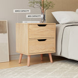 Artiss Bedside Table 2 Drawers Nightstand - BODEN Pine